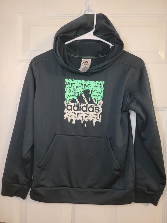 adidas Other - Adidas Hoodie with Drip Logo in Charcoal and Neon Green